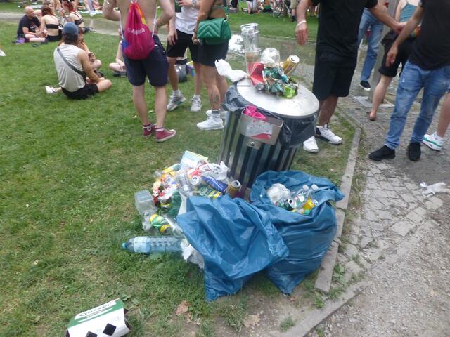 Abfalltechnische Impressionen vom Parkfest, das im Grazer Volksgartenpark, den Schlusspunkt vom ,Pride Month 2024" in der Ökostadt Graz setzte.