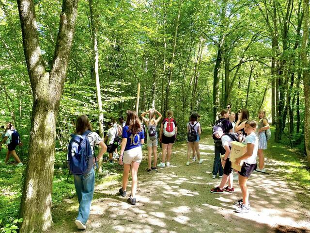 Schüler der MS Hausmening montieren neue Fledermauskästen im Kokeschwald. | Foto: MS Hausmening