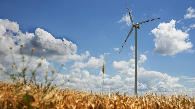 Die vier modernen Vestas V150 produzieren rund 45,5 GWh Grünstrom pro Jahr. | Foto: Astrid Knie