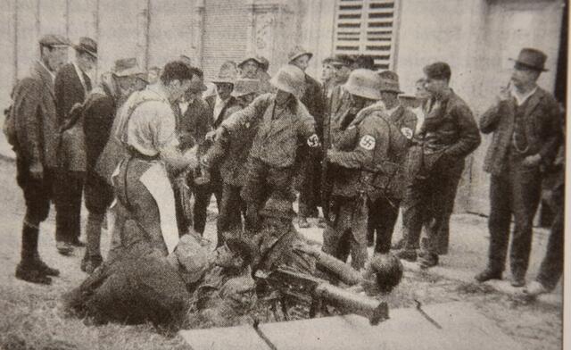 Maschinengewehrstellung der Putschisten in St. Andrä, 27. Juli 1933 | Foto: Privat