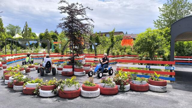 Blumen-Tret-Gokart-Bahn