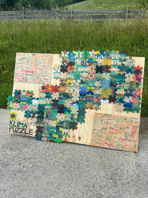 Als gemeinsames Ergebnis ist am "Tag der Artenvielfalt" auch ein Klima-Puzzle entstanden. | Foto: Naturpark Ötscher-Tormäuer