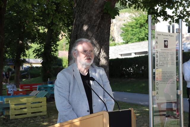 Der norwegische Schriftsteller Jon Fosse spricht auch etwas Deutsch. | Foto: Christina Michalka