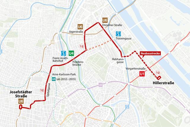 Fünf neue Station werden für die Linie 12 errichtet, 19 weitere werden auf bestehenden Strecken befahren. | Foto: Wiener Linien