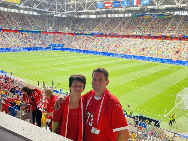 Friedrich Schlager beim EM-Spiel Österreich gegen Frankreich. | Foto: Schlager