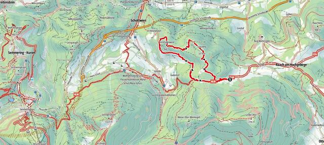Wanderkarte zur Orientierung, ... plus markierter Wanderroute. | Foto: © Silvia Plischek