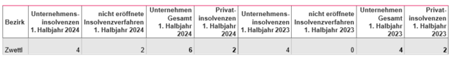 So sieht der Vergleich des ersten Halbjahres 2024 zu 2023 aus.
