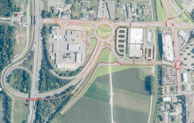 Großkreisel für die A 14-Anschlussstelle und neue Spange in Hohenems
 | Foto: Land Vorarlberg/Abt. Straßenbau 