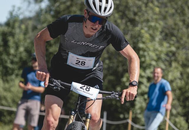 Der Österreicher Fabian Reichholf erzielte beim Mountainbike-Rennen die drittbeste Zeit. | Foto: Christoph Johann