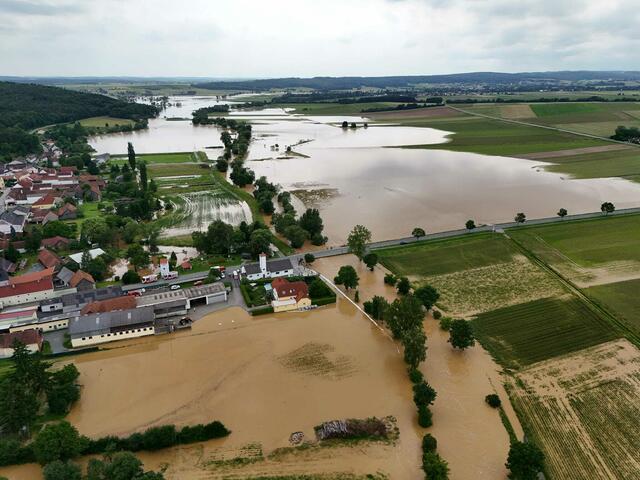 Die Hochwasserkatastrophe im Juni betraf vor allem den Bezirk Oberwart (wie hier Badersdorf), aber auch in den Bezirken Güssing, Jennersdorf oder Eisenstadt gab es Überflutungen. | Foto: Herbert Eberhardt