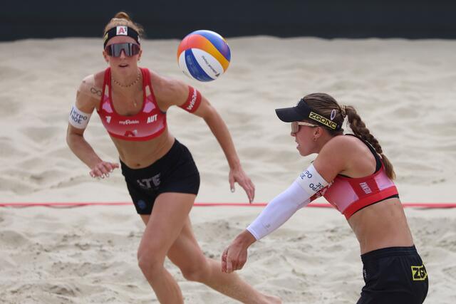 Im Viertelfinale mussten sich die Klingers gegen die späteren Turniersiegerinnen Müller/Tillmann aus Deutschland geschlagen geben. | Foto: GEPA pictures