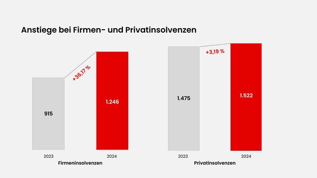 Der Anstieg von Firmeninsolvenzen ist weit größer, als jener der Privatkonkurse. | Foto: MeinBezirk