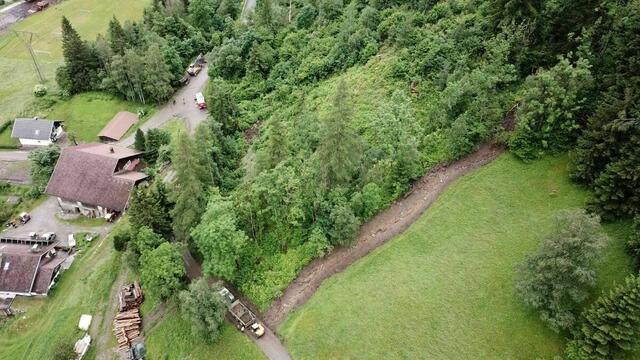 Es wird dringend davon abgeraten, sich in den Wäldern aufzuhalten. | Foto: Feuerwehr Mörtschach