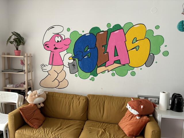 Dieses Graffiti ist von den Jugendlichen selbst gestaltet worden.  | Foto: Laura Jung