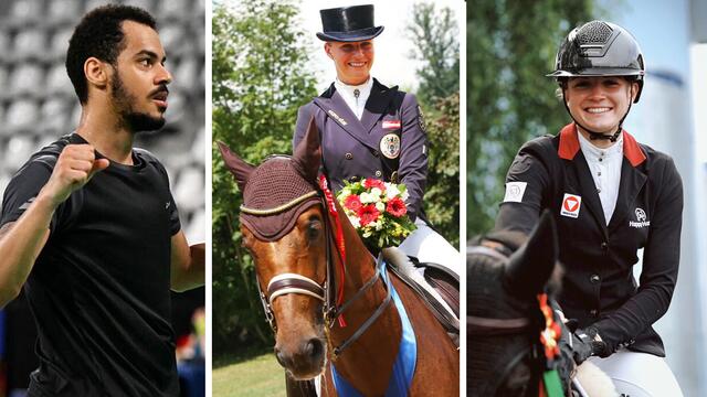 Badmintonspieler Collins Filimon und die Reiterinnen Victoria Max-Theurer und Lea Heigl (v.l.n.r.) wollen in Paris ihre Bestleistung abrufen. | Foto: ASKÖ Traun / G. Hütmeyer / EQ Equestrian Management