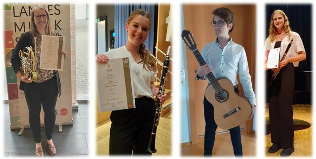 Vier Musikschüler aus dem Bezirk Eferding schlossen erfolgreich ihre „Audit of Art“-Abschlussprüfung ab. | Foto:  LMS Eferding/Hartkirchen