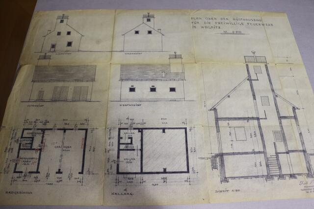 1965 erfolgte der Neubau des Rüsthauses. Hier der Originalplan. | Foto: Edith Ertl