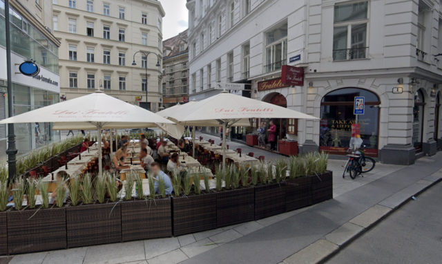 Laut dem Alpenländischen Kreditorenverband (AKV) wurde über das Vermögen des italienischen Restaurants "Dai Fratelli" am Handelsgericht Wien ein Konkursverfahren eröffnet.  | Foto: Screenshot Google Maps
