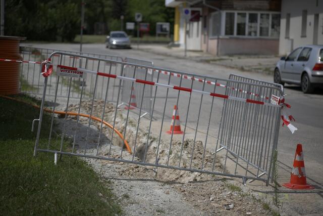 Baustelle für schnelles Internet.
