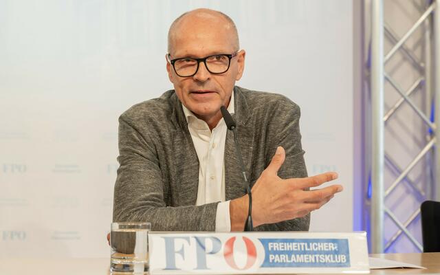Harald Stefan ist Spitzenkandidat auf der Landesliste Wien der FPÖ. | Foto: Isabelle Ouvrard / SEPA.Media / picturedesk.com
