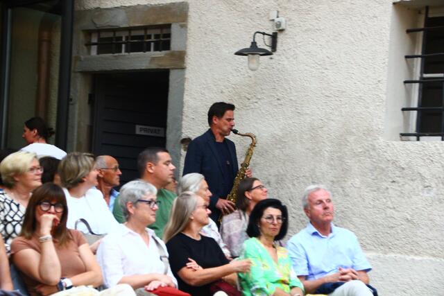 Der Saxophonist Edgar Unterkirchner kam leise aus dem Hintergrund | Foto: Martin Schöndorfer, 2024