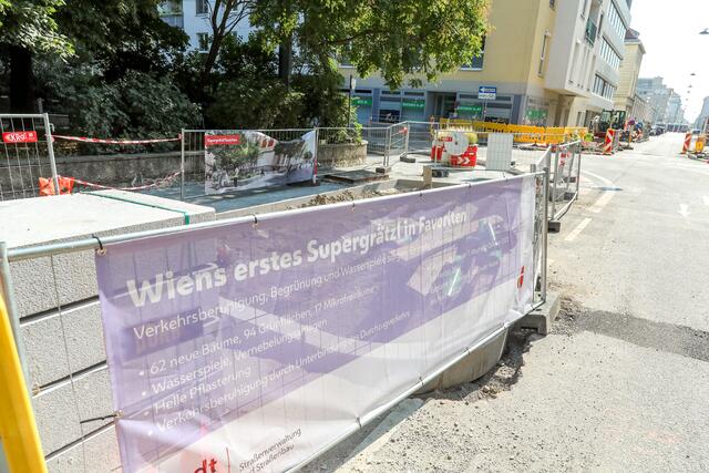 Die Arbeiten fürs Supergrätzl sind im Zeitplan. Der Großteil der Arbeiten werden noch heuer fertiggestellt. | Foto: MA28/Christian Fürthner
