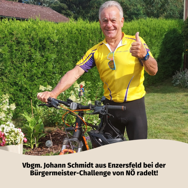 Ohnehin täglich mit dem Rad unterwegs - Vizebürgermeister von Enzersfeld Johann Schmidt. | Foto: kem10.at