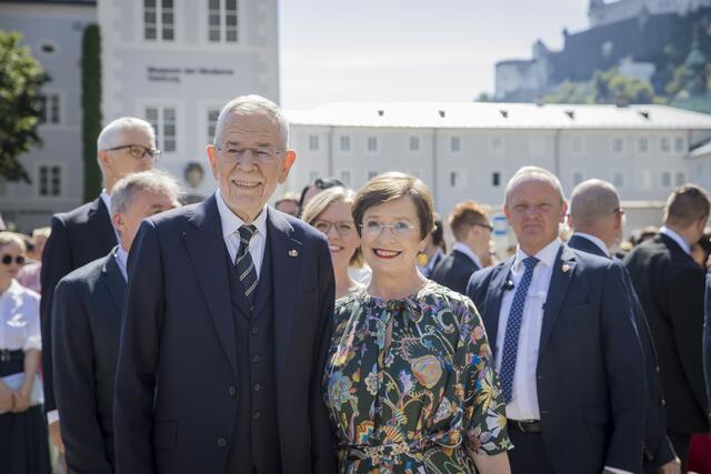 Eröffnung im Großen Festspielhaus. Im Bild: Bundespräsident Alexander Van der Bellen mit Gattin Doris Schmidauer; | Foto: Land Salzburg/Neumayr/Leopold