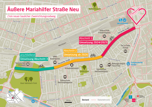 Bis 2025 soll der erste große Bauabschnitt fertig sein. | Foto: Stadt Wien/Mobilitätsagentur Wien