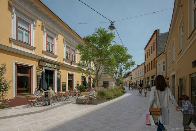 Die historische Altgasse in Hietzing soll begrünt und dank Niveauangleichung zur barrierefreien Begegnungszone werden. | Foto: ZOOMVP.AT/katzenberger.at