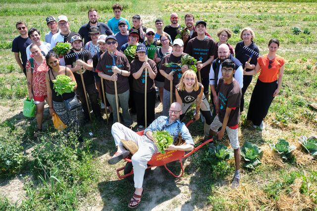 Bei dem Projekt "Held:innen am Werk" kümmern sich junge Menschen verschiedener Organisationen um Ackerflächen in Großjedlersdorf.  | Foto: Attila Izmir