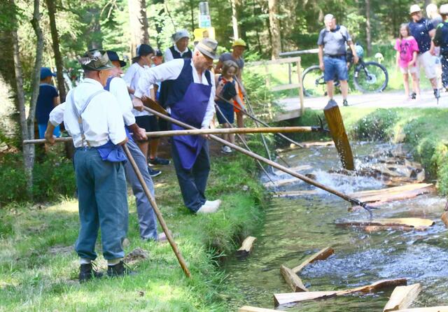 Und  immer noch schwimmen die Scheiter, dann nämlich, wenn die  Schwemmer-Kollegen zur Schauschwemme laden | Foto: gawe