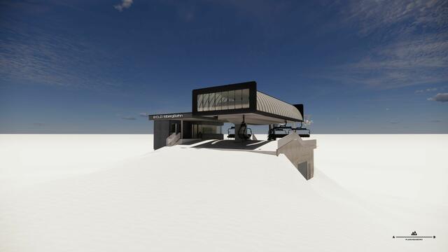Die neue 8er Eibergbahn entsteht auf derselben Trassenführung, auf der die zwei 4er-Sessel Eibergbahnen waren, und ist die beförderungsstärkste kuppelbare 8er Sesselbahn der Welt. | Foto: A-B Seilbahn Planungsbüro