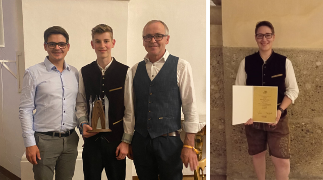 links: Wolfgang Lindner, Johannes Kogler und Viktor Lindner, rechts: Sandra Mirnigg erreichte den 4. Platz. | Foto: Privat