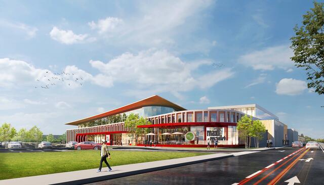 So werden die Maximarkt-Filiale und das neue Firmenzentrum nach dem Umbau im Herbst 2026 aussehen. | Foto: bt-architekten ZT-GmbH