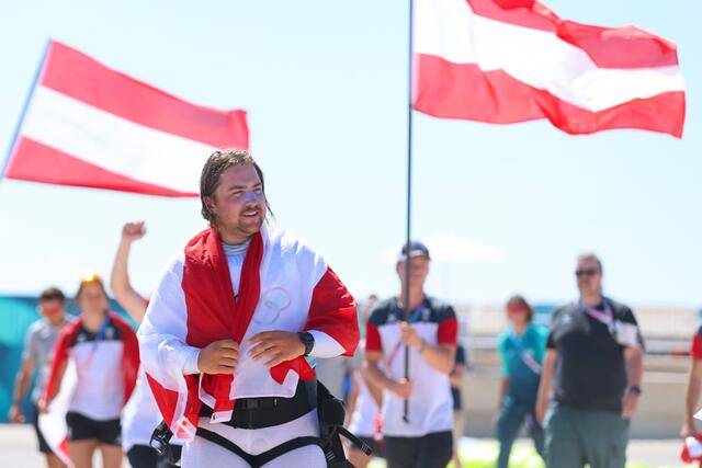 Valentin Bontus holt im Formular-Kite-Finale eine weitere Medaille - und zwar gleich in Gold - nach Österreich.  | Foto: GEPA