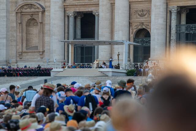 Der Höhepunkt der Wallfahrt – das Abendgebet mit allen 50.000 Menschen und Papst Franziskus. | Foto: Andreas Stocker