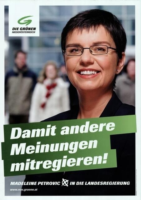 Madeleine Petrovic gilt als Urgestein der grünen Partei in Österreich.  | Foto: Österreichische Nationalbibliothek