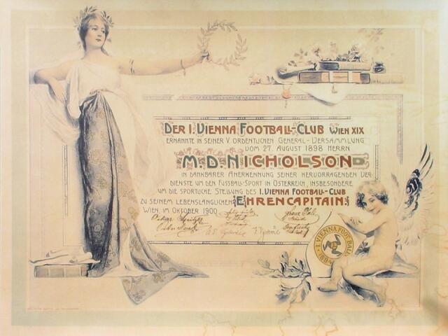 Die Urkunde aus der Gründungszeit des First Vienna FC 1894. | Foto: First Vienna FC 1894