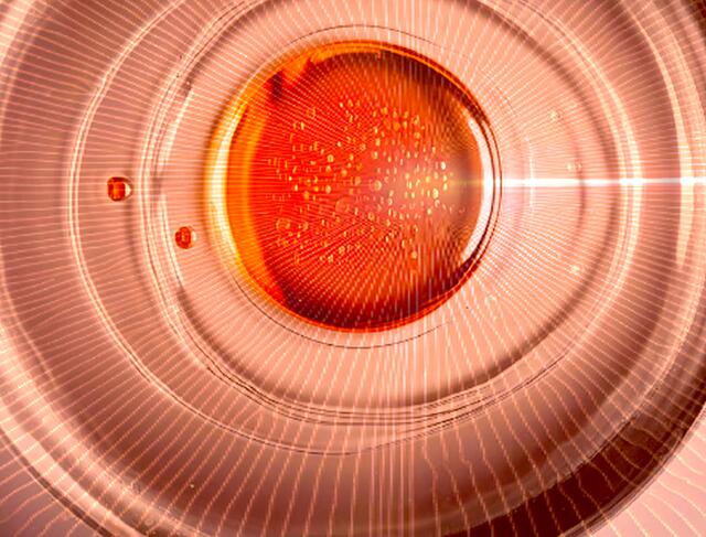 Darstellung der Lichtstreuung unter verschiedenen Winkeln an einem Tropfen Blutplasma | Foto: © MedUni Wien/Kareem Elsayad