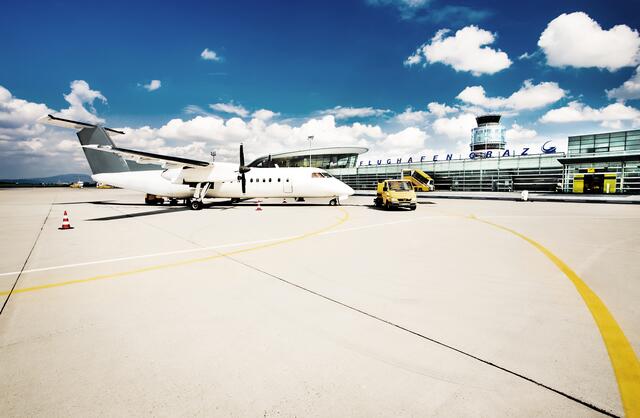 Am Flughafen Graz zieht man ein positives Fazit für die ersten siebeneinhalb Monate des Jahres 2024: Die Passagierzahlen sind deutlich gestiegen. | Foto: Lupi Spuma/Flughafen Graz
