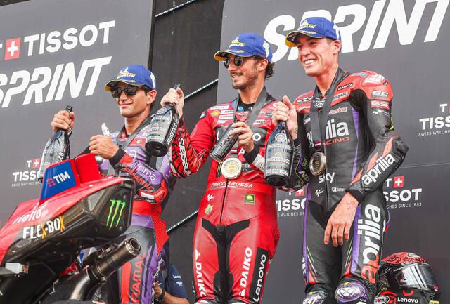Jorge Martin, Francesco Bagnaia und Aleix Espargaro waren im Sprint vorne. | Foto: Ripu
