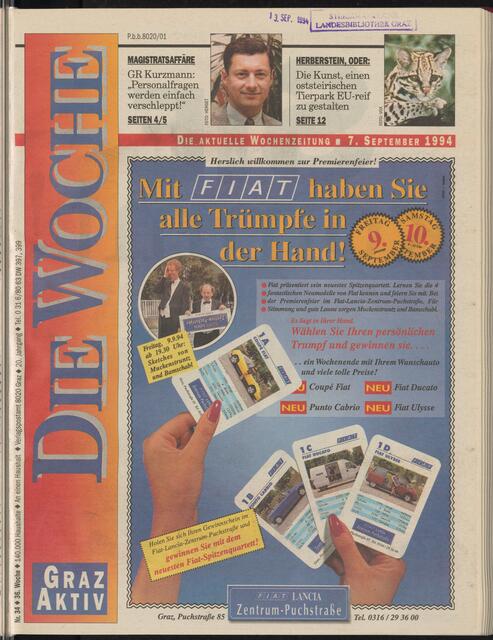 Das waren die 1990er: Hier ein Woche-Cover aus dem Jahr 1994. | Foto: Landesbibliothek