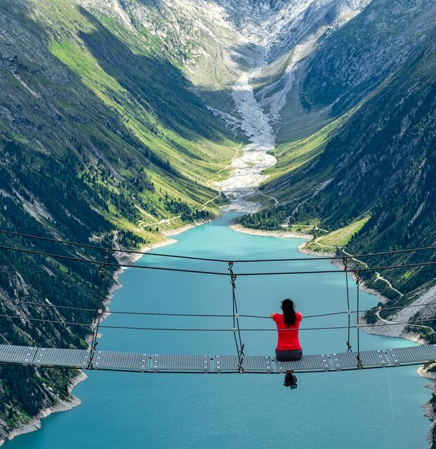 Die Hängebrücke bei der Olpererhütte im Zillertal! | Foto: biken7