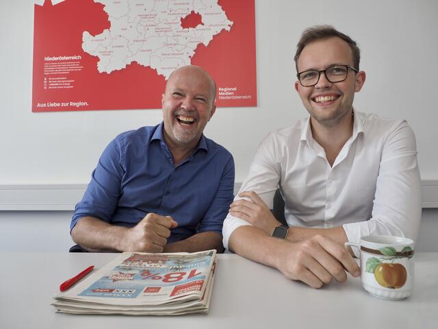 Vater Martin Kurz mit Sohn Lukas Kurz. Der Papa kandidiert für die FPÖ, der Sohn für die ÖVP.