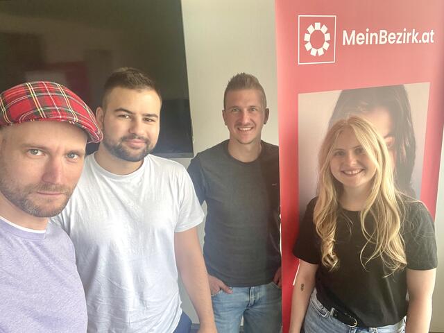 In Graz, Andreas Strick, Markus Kropac, Philip Fürstaller and Antonia Unterholzer, among others, ensure that MeinBezirk reaches Graz households every week. | Photo: MeinBezirk.at