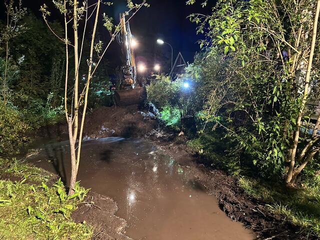 Da es sich um ein stark begrüntes, sumpfiges Gebiet handelte, wurde eine Abbaggerung des Flussbettes behördlich verordnet.