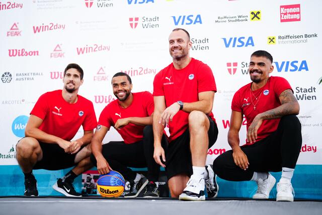 Toni Blazan, Nico Kaltenbrunner, Enis Murati und Fabio Söhnel. | Foto: EVA MANHART / APA / picturedesk.com 