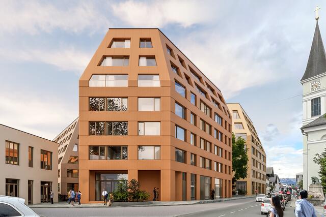 Blick an der B171 Richtung Osten. Im Vordergrund steht das geplante Hotelgebäude.  | Foto: archivisu, Architekturbüros Hohensinn und Haselsberger