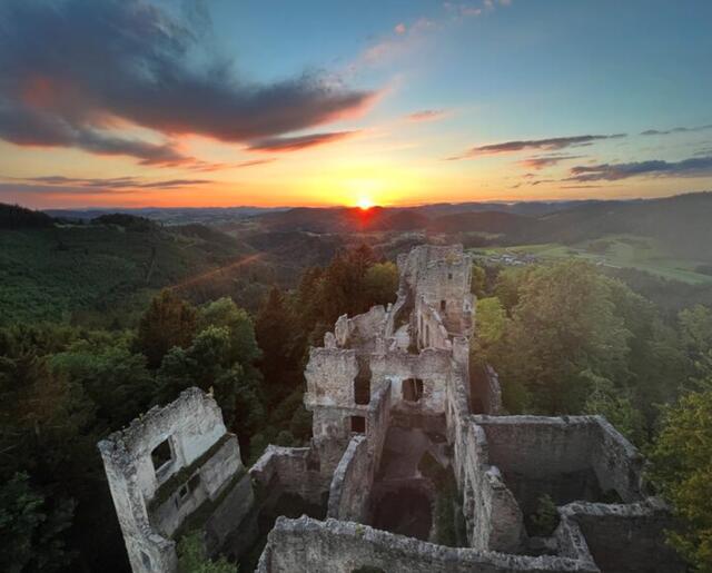 Die Burgruine Prandegg in Schönau. | Foto: TVB Mühlviertler Alm Freistadt/Katrin Hofstadler